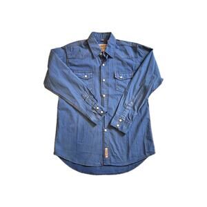 RAFTER C Boys Proflex Shirt Blue Performance L/S Cowboy Western Pearl Snap Large